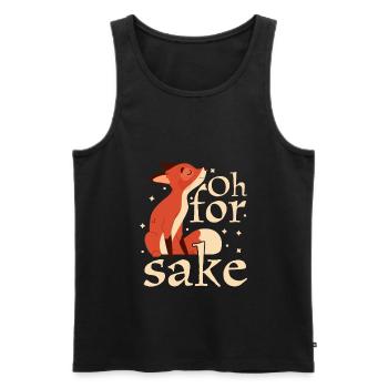 Oh For Fox Sake Humour Blague - Débardeur bio Premium Homme - noir - Devant - AI Model Male 178 light (178cm)