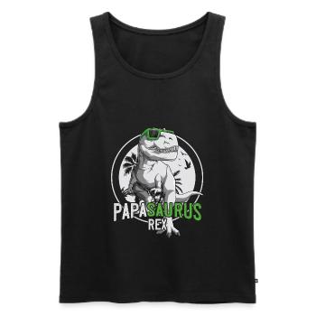 Papasaurus Papa Dinosaurier Vatertag Geschenk - Männer Premium Bio Tank Top - Schwarz - Vorne - Michal (187cm)