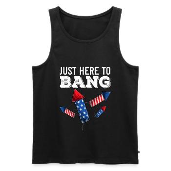 I'm Just Here To Bang Funny Fourth of July 4th - Débardeur bio Premium Homme - noir - Devant - Michal (187cm)