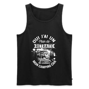 Retired Motorhome Gift Retirement Plan - Men's Premium Organic Tank Top - black - Front - Michal (187cm)