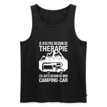 Camping Car Pas Besoin De Thérapie Cadeau Campeur - Débardeur bio Premium Homme - noir - Devant - Michal (187cm)