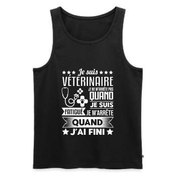 Vétérinaire Idée Cadeau Véto Humour - Débardeur bio Premium Homme - noir - Devant - Michal (187cm)