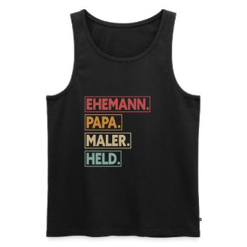 Ehemann Papa Maler Held - Männer Premium Bio Tank Top - Schwarz - Vorne - Michal (187cm)