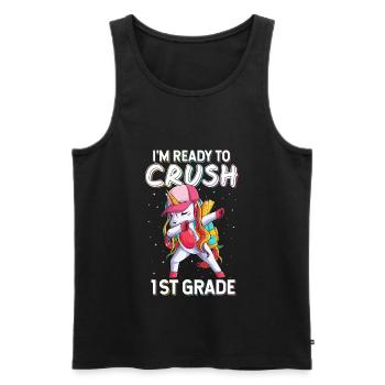 I'm Ready To Crush 1st Grade Unicorn - Men's Premium Organic Tank Top - black - Front - AI Model Male 178 light (178cm)