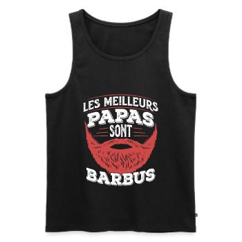 Les Meilleurs Papa Sont Barbus Cadeau Barbe Humour - Débardeur bio Premium Homme - noir - Devant - Michal (187cm)