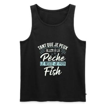 Pêche Humour Le Reste Je M'en Fish Cadeau Pêcheur - Débardeur bio Premium Homme - noir - Devant - Michal (187cm)