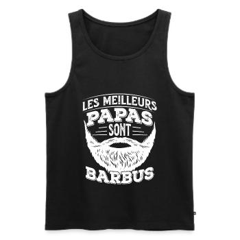 Les Meilleurs Papa Sont Barbus Cadeau Barbe Humour - Débardeur bio Premium Homme - noir - Devant - Michal (187cm)