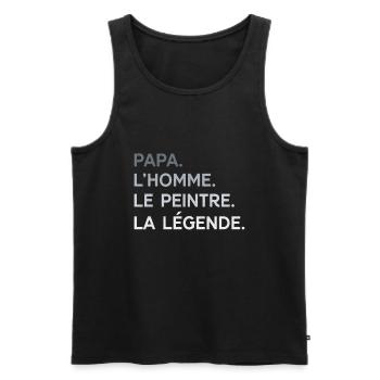 Papa Peintre L'Homme La Légende Cadeau Humour - Débardeur bio Premium Homme - noir - Devant - Michal (187cm)
