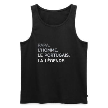 Papa Portugais L'Homme La Légende Cadeau Portugal - Débardeur bio Premium Homme - noir - Devant - AI Model Male 178 light (178cm)