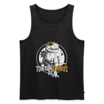 Tontonsaurus Rex Tonton Dinosaure Cadeau Oncle - Débardeur bio Premium Homme - noir - Devant - Michal (187cm)