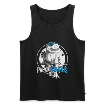 Geschenk Beste Papuan Dinosaurier Vatertag - Männer Premium Bio Tank Top - Schwarz - Vorne - Michal (187cm)