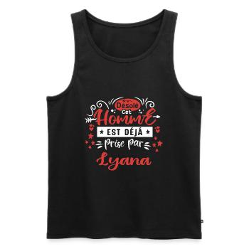 Cadeau Homme déja pris par Lyana - Débardeur bio Premium Homme - noir - Devant - Michal (187cm)