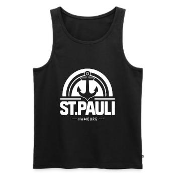 St Pauli Souvenir Hambourg Andenken St. Pauli - Débardeur bio Premium Homme - noir - Devant - Michal (187cm)