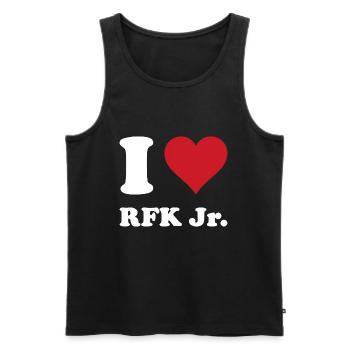I Herz RFK JR - Männer Premium Bio Tank Top - Schwarz - Vorne - AI Model Male 178 light (178cm)