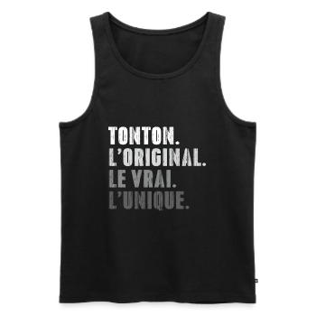 Tonton L'original Le Vrai L'unique - Débardeur bio Premium Homme - noir - Devant - AI Model Male 178 light (178cm)