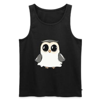 Eule Halloween Lustig Geist - Männer Premium Bio Tank Top - Schwarz - Vorne - Michal (187cm)