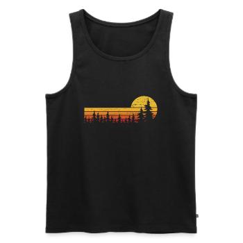 Wald Natur Bäume Wildnis Outdoor Wandern - Männer Premium Bio Tank Top - Schwarz - Vorne - Michal (187cm)