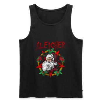 Sleigher | Weihnachtsmann Weihnachten Heavy Metal - Männer Premium Bio Tank Top - Schwarz - Vorne - AI Model Male 178 light (178cm)