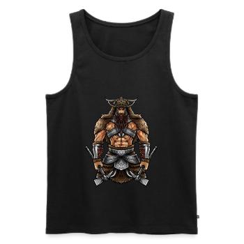 Berserker nordique | Guerriers Vikings Valhalla - Débardeur bio Premium Homme - noir - Devant - Michal (187cm)