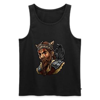 Vikings | Krieger Rabe Odin Valhalla Valknut - Débardeur bio Premium Homme - noir - Devant - Michal (187cm)