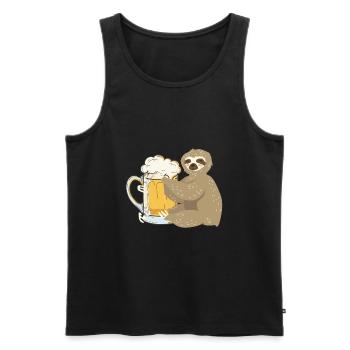 Sloth Hugs Beer Stein - Chill - Witzig - Fête - Débardeur bio Premium Homme - noir - Devant - AI Model Male 178 light (178cm)