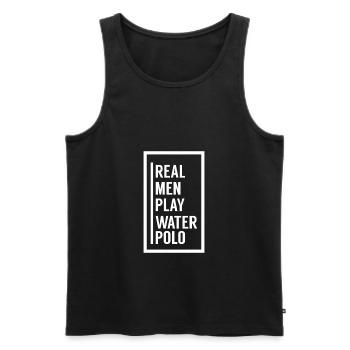 Wahre Maenner spielen Wasserball Herren - Männer Premium Bio Tank Top - Schwarz - Vorne - Michal (187cm)