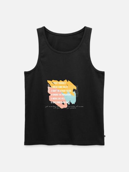 Arnold Schwarzeneggerin säännöt menestyvät - Miesten premium luomu-tanktoppi - musta