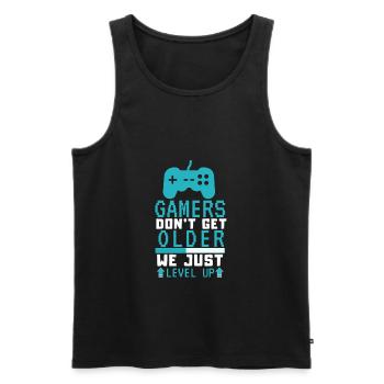 Birthday Get Older Gamer Level Up Gaming Fun - Men's Premium Organic Tank Top - black - Front - Michal (187cm)