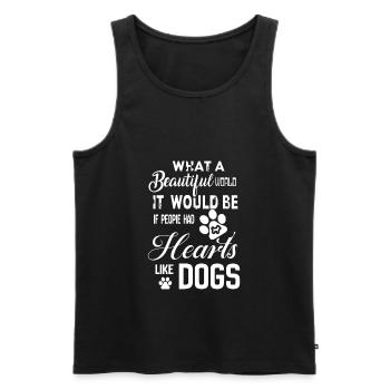 Dog Heart Dog Talk Dog Lovers Beautiful - Men's Premium Organic Tank Top - black - Front - Michal (187cm)