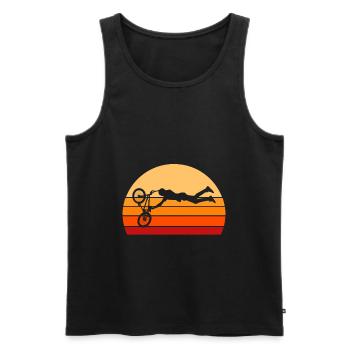 Vintage BMX Biker Bike Stunt Extreme Sport Bike - Men's Premium Organic Tank Top - black - Front - Michal (187cm)