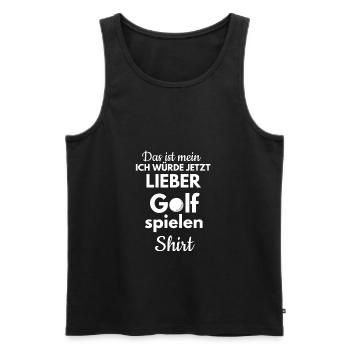 Golf Spieler Golf-Spielen Golfplatz Golfschläger - Männer Premium Bio Tank Top - Schwarz - Vorne - Michal (187cm)