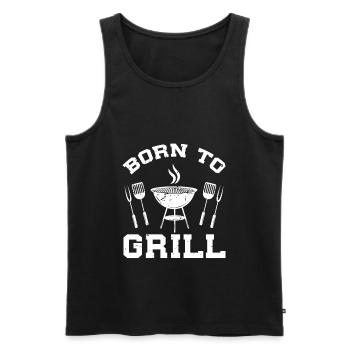 Né pour faire griller des barbecues barbecue barbecue barbecue Saying - Débardeur bio Premium Homme - noir - Devant - Michal (187cm)