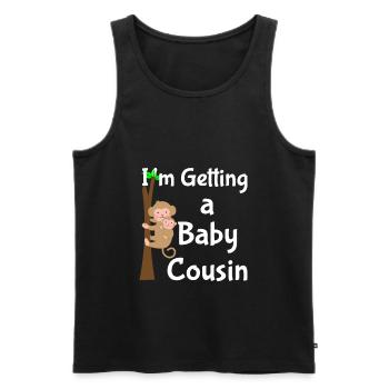 Ich bekomme einen Cousin Baby Affen Neugeborenes - Männer Premium Bio Tank Top - Schwarz - Vorne - Michal (187cm)