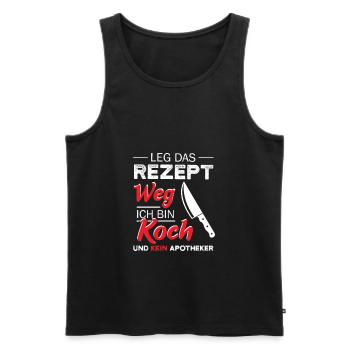 Recipe Cook Pharmacist Funny saying Culinary art - Men's Premium Organic Tank Top - black - Front - AI Model Male 178 light (178cm)