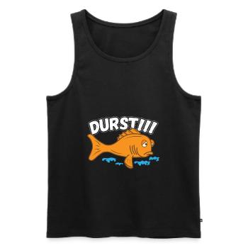 Durstiger Trauriger Fisch Lustiger Spruch - Männer Premium Bio Tank Top - Schwarz - Vorne - AI Model Male 178 light (178cm)
