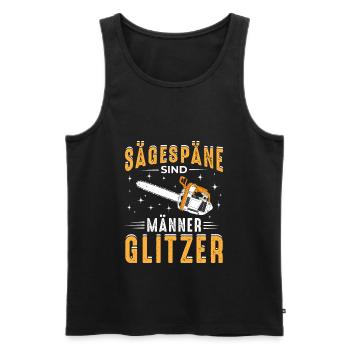 Sägespäne sind Männer Glitzer Holzfäller Spruch - Männer Premium Bio Tank Top - Schwarz - Vorne - AI Model Male 178 light (178cm)