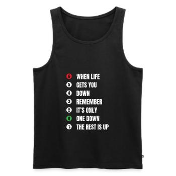 Motorradfahrer Spruch Biker Motorrad Schaltung - Männer Premium Bio Tank Top - Schwarz - Vorne - AI Model Male 178 light (178cm)