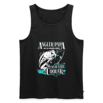 Angler Papa Angeln Angelfan Fischer Fischen Vater - Männer Premium Bio Tank Top - Schwarz - Vorne - Michal (187cm)