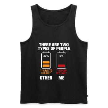 Lustiges Elektroauto Geschenk - Männer Premium Bio Tank Top - Schwarz - Vorne - Michal (187cm)