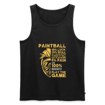 Paintball Player Paintball Game Gotcha Saying - Men's Premium Organic Tank Top - black - Front - AI Model Male 178 light (178cm)