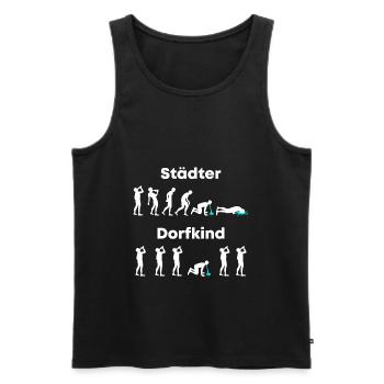Stadt Dorf Stadtkind vs. Dorfkind Saufen Säufer - Männer Premium Bio Tank Top - Schwarz - Vorne - AI Model Male 178 light (178cm)