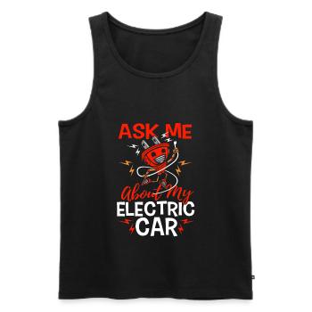 Ask me about my electric car gift electric car - Men's Premium Organic Tank Top - black - Front - Michal (187cm)