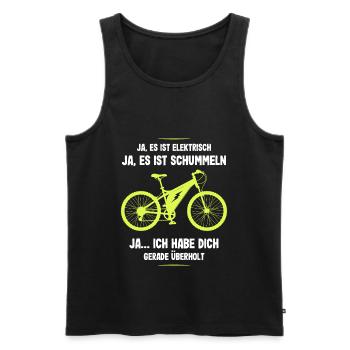E-Bike Ich habe Dich Überholt Biker Fahrrad - Männer Premium Bio Tank Top - Schwarz - Vorne - Michal (187cm)