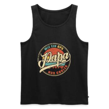 Dad Like A Grandpa Just Cool Father Father's Day Done - Men's Premium Organic Tank Top - black - Front - Michal (187cm)