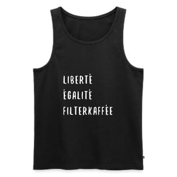Liberte Egalite Filterkaffee Frankreich Lustig - Männer Premium Bio Tank Top - Schwarz - Vorne - Michal (187cm)