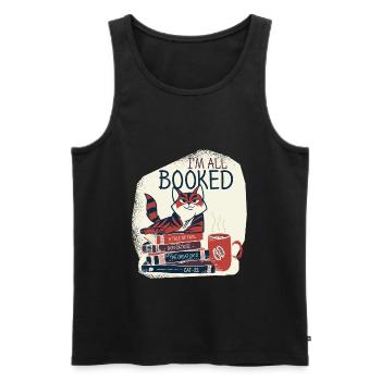I am All Booked Book Lover Books Read Books - Men's Premium Organic Tank Top - black - Front - Michal (187cm)