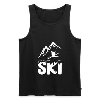 ski skier skiing skiing - Men's Premium Organic Tank Top - black - Front - Michal (187cm)