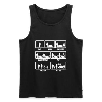 Motorradfahrer Familie Vater Motorrad Biker Bike - Männer Premium Bio Tank Top - Schwarz - Vorne - Michal (187cm)