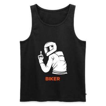 Biker Motorradfahrer Motorrad Motorradfahren Bike - Männer Premium Bio Tank Top - Schwarz - Vorne - Michal (187cm)
