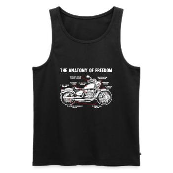 Anatomie der Freiheit Motorradfahrer Motorradfahre - Männer Premium Bio Tank Top - Schwarz - Vorne - Michal (187cm)